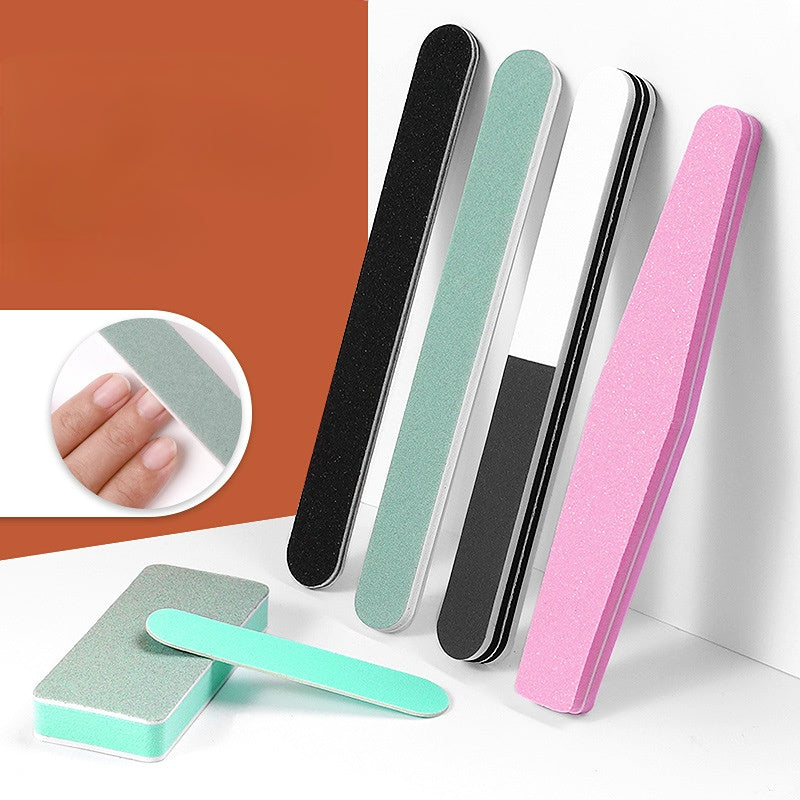 Double side nail buffer block with coarse shaping side and fine buffing side