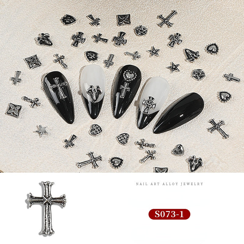 Alloy Jewelry for Nail Art Cross Heart Rose Chain Rhinestone
