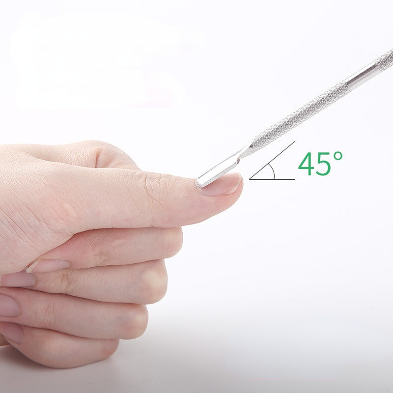 Ergonomic handle design for comfortable grip during manicure prep