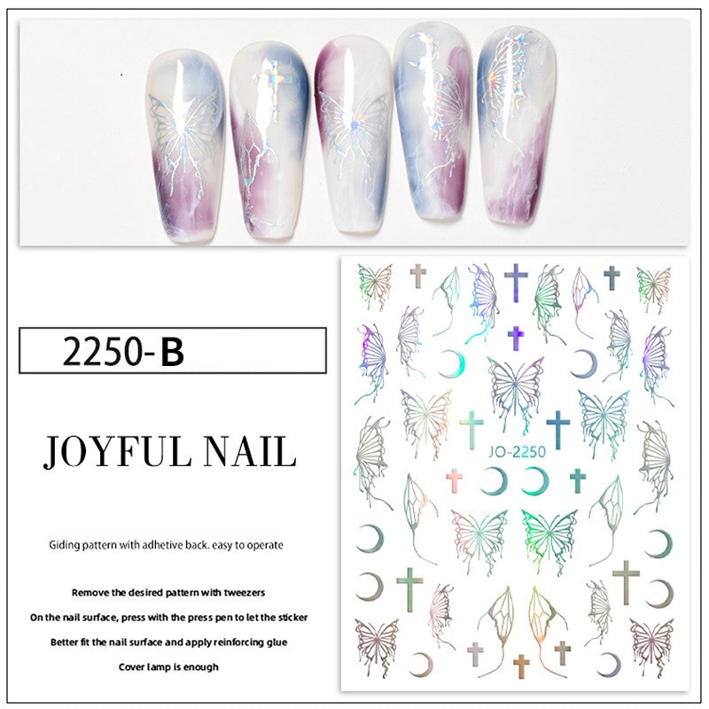 Holographic Butterfly Nail Art Sticker Laser Sticker