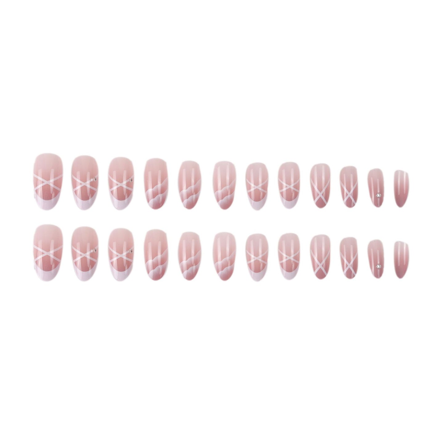 #75 Extra Length Oval Shape Pink Press on Nail