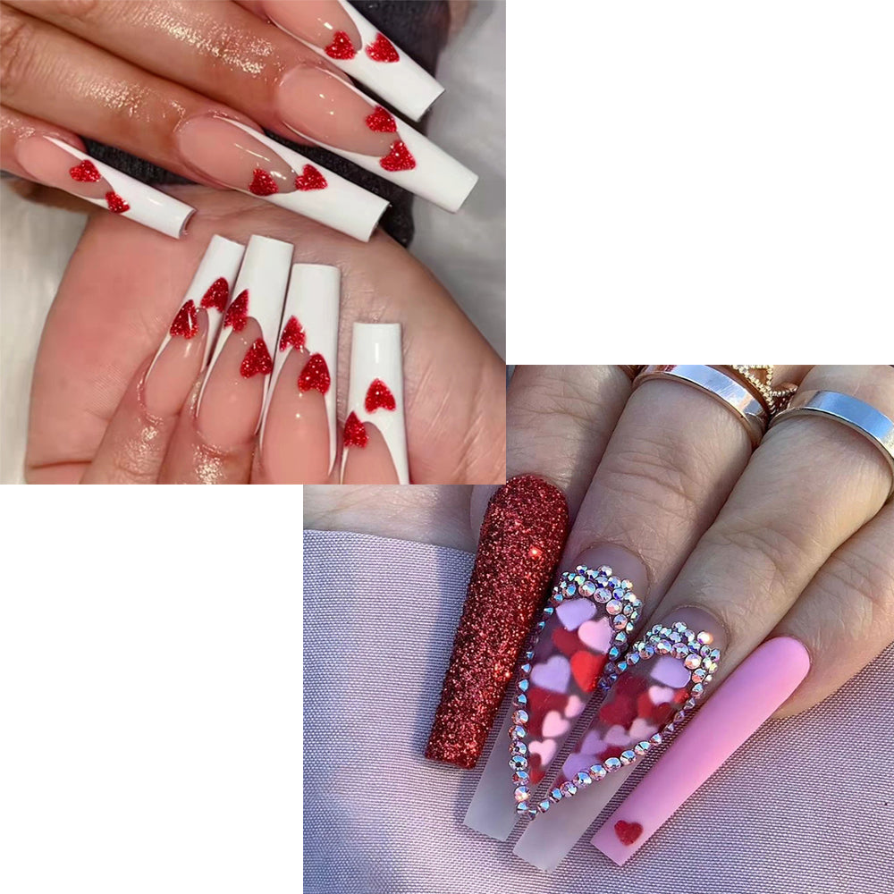 Extra Long Press on nails Diamond Glitter Fake Nails Acrylic Coffin Nails