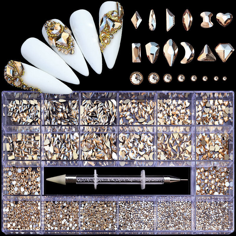 21 Grid Nail Art Rhinestones Grid Crystal Diamond
