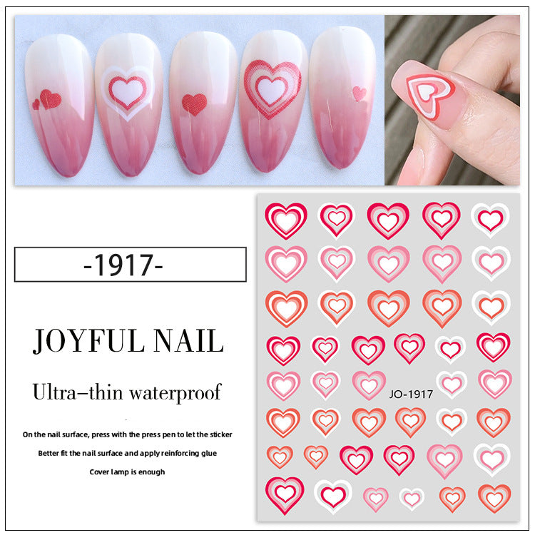 3D Heart Nail Art Sticker Cute Heart Sticker for Nail DIY
