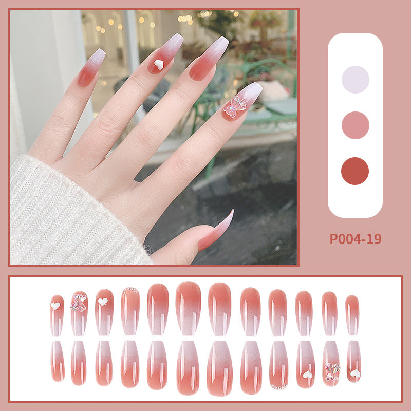 PressOn Nails Long Coffin Nails French Manicure Acrylic Artificial Tips