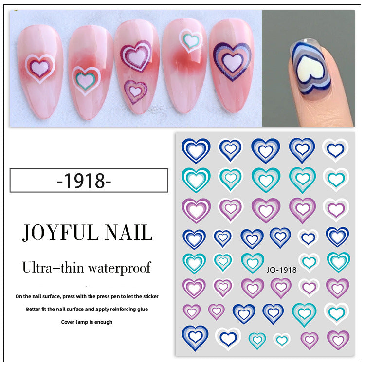 3D Heart Nail Art Sticker Cute Heart Sticker for Nail DIY