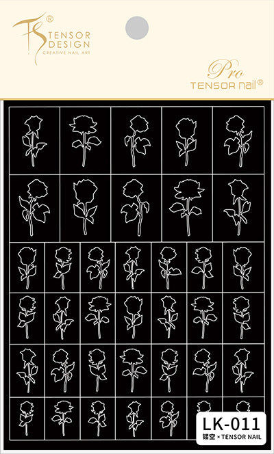 16 Pcs Butterfly Heart Star Hollow Nail Stickers DIY Decals