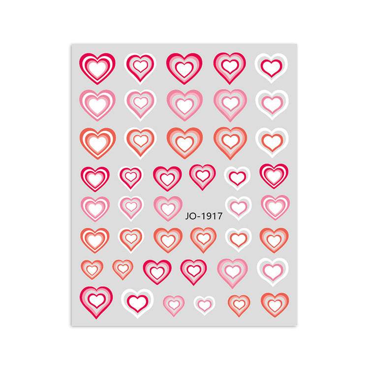 3D Heart Nail Art Sticker Cute Heart Sticker for Nail DIY
