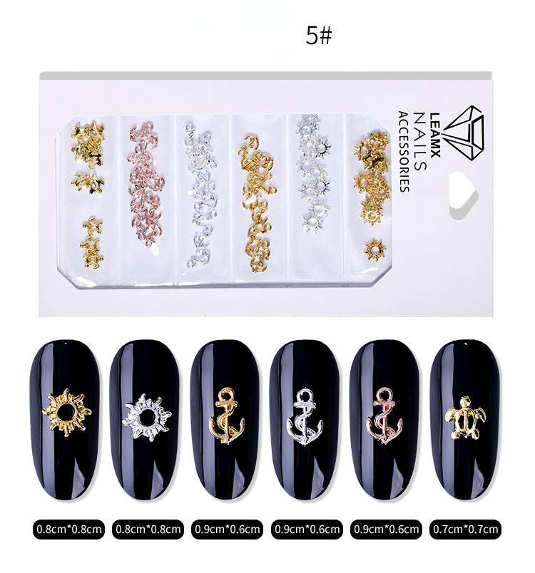 Retro Cross Alloy Nail Accessory Hollow Metal Decoration