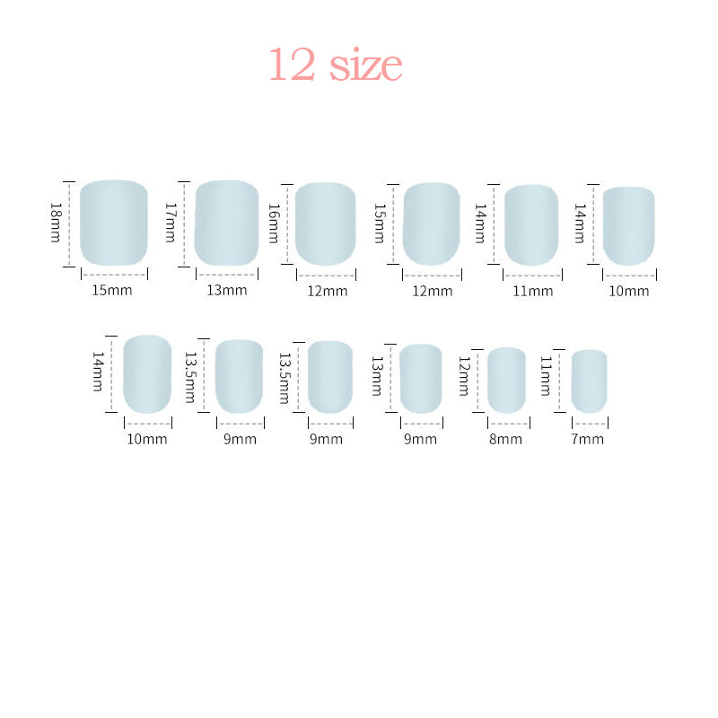 #60 Extra Length Coffin Shape Green Press on Nail Fake Nail