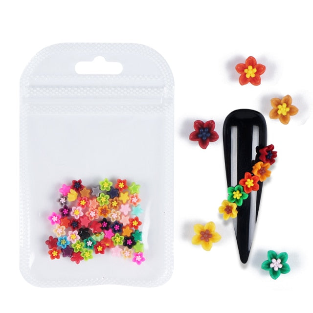 3D White Flower Nail Art Charm Decoration Decals Nail Art Gem